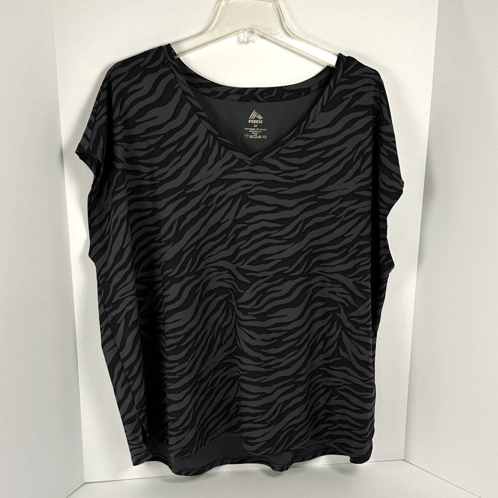 RBX Short Sleeve Animal Print Workout Shirt